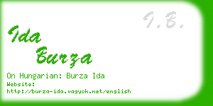 ida burza business card